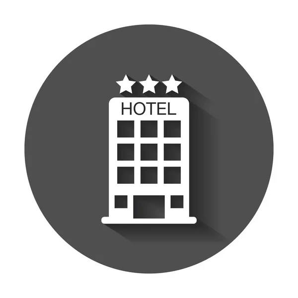 Hotel icon. Simple flat pictogram for business, marketing, internet concept with long shadow. — Stock Vector