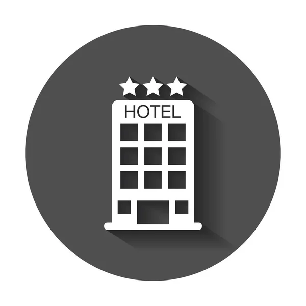 Ícone do hotel. Pictograma plano simples para negócios, marketing, conceito de internet com sombra longa . — Vetor de Stock