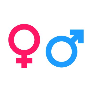 Cinsiyet eşittir işareti vektör simgesi. Erkekler ve woomen kavramı simge eşit.