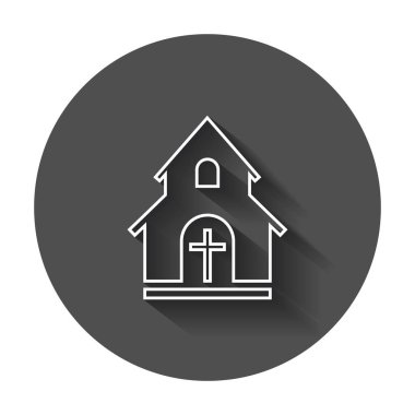 Satırı stil kutsal vektör çizim simgesi. İşletme, pazarlama, mobil uygulaması uzun gölge ile internet için basit düz piktogram.