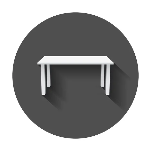 Векторная таблица для представления объекта. Пустой белый верхний стол с длинной тенью . — стоковый вектор