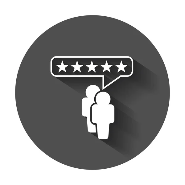 Klant beoordelingen, rating, gebruiker feedback concept vector pictogram. Vlakke afbeelding met lange schaduw. — Stockvector