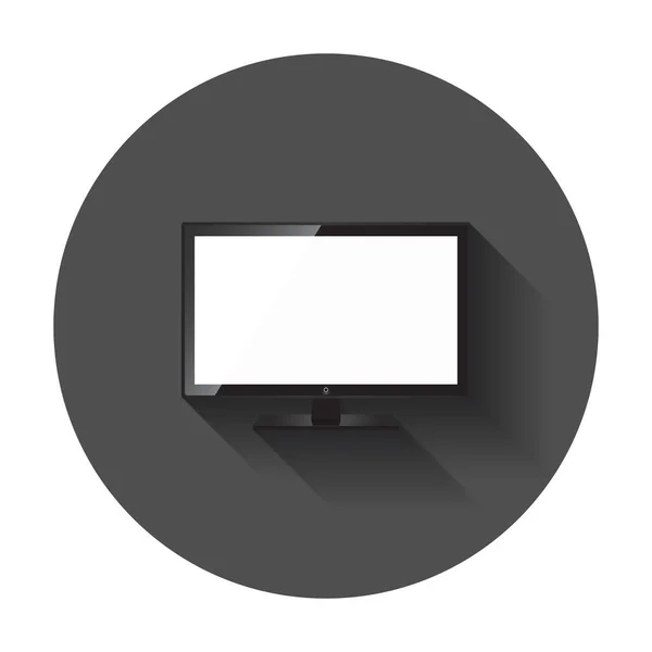 Ilustração do vetor realista do ícone da tevê. Símbolo de televisão para design de site, logotipo, aplicativo, ui com sombra longa . — Vetor de Stock