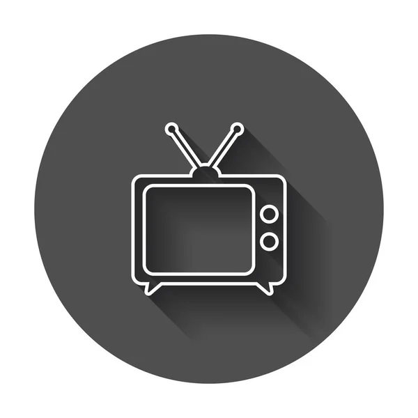 Εικονογράφηση διάνυσμα εικονίδιο τηλεόραση στο στυλ γραμμής. Τηλεόραση σύμβολο για σχεδιασμό web site, οι λογότυπο, το app ui με πολύ σκιά. — Διανυσματικό Αρχείο