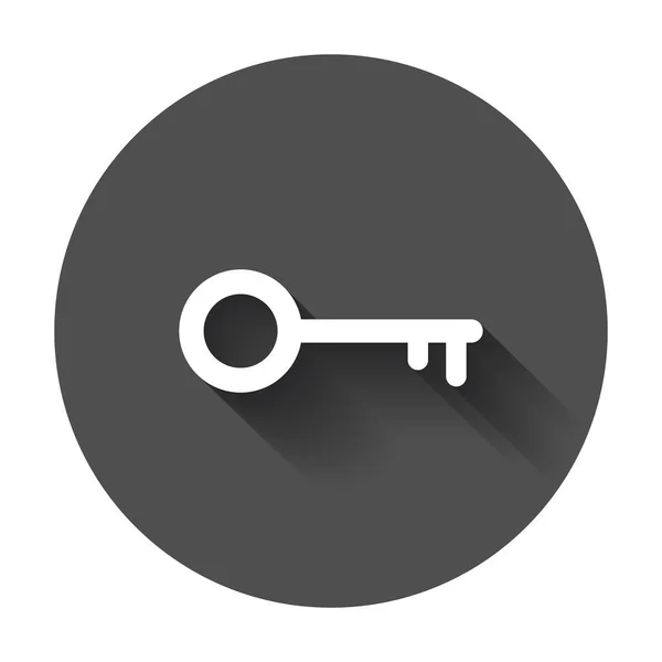 Ilustração vetorial Key Icon em estilo plano. Desbloquear símbolo para web site design, logotipo, aplicativo, ui com sombra longa . — Vetor de Stock