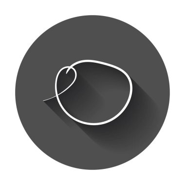 Elle çizilmiş karalama daire. Vektör öğesi. Uzun gölge illüstrasyon.