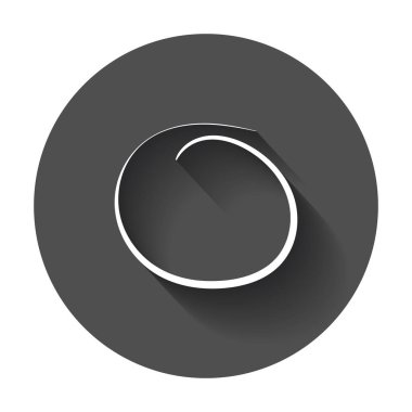 Elle çizilmiş karalama daire. Vektör öğesi. Uzun gölge illüstrasyon.