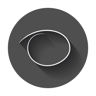 Elle çizilmiş karalama daire. Vektör öğesi. Uzun gölge illüstrasyon.