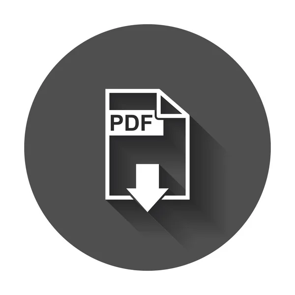 Pdf Vektor-Symbol herunterladen. einfaches flaches Piktogramm für Business, Marketing, Internetkonzept. Vektor-Illustration mit langem Schatten. — Stockvektor