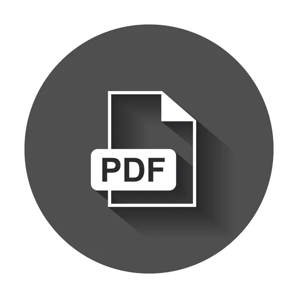 Descargar PDF icono del vector. Pictograma plano simple para negocios, marketing, concepto de Internet. Ilustración vectorial con sombra larga . — Archivo Imágenes Vectoriales