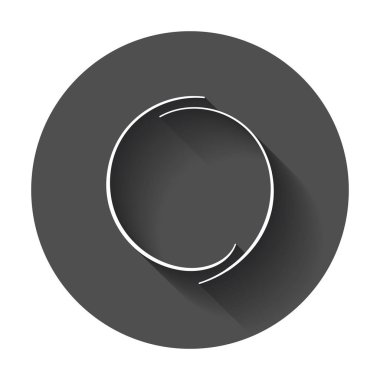 Elle çizilmiş karalama daire. Vektör öğesi. Uzun gölge illüstrasyon.