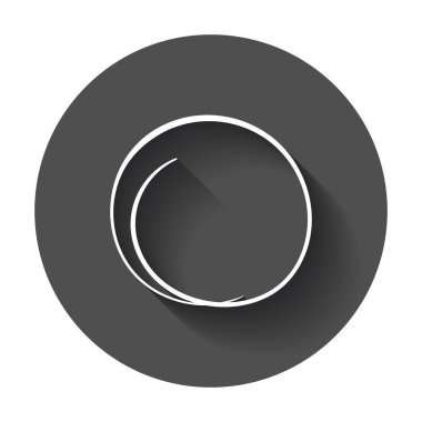 Elle çizilmiş karalama daire. Vektör öğesi. Uzun gölge illüstrasyon.