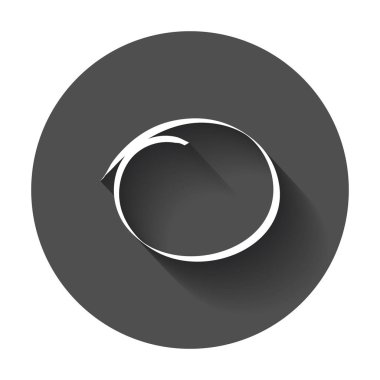 Elle çizilmiş karalama daire. Vektör öğesi. Uzun gölge illüstrasyon.