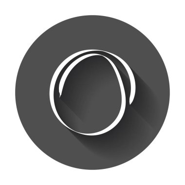 Elle çizilmiş karalama daire. Vektör öğesi. Uzun gölge illüstrasyon.