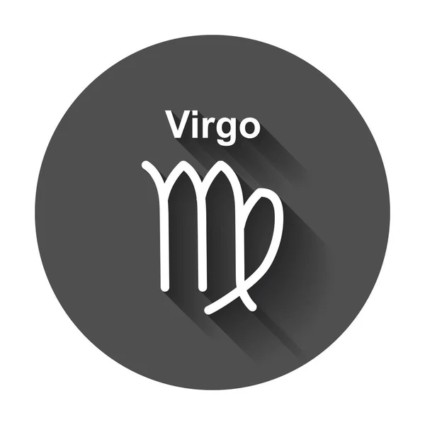 Signo do zodíaco virgem. ilustração vetorial astrologia plana com sombra longa . — Vetor de Stock