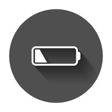 Batarya şarj seviyesi göstergesi. Vektör çizim uzun gölge ile.