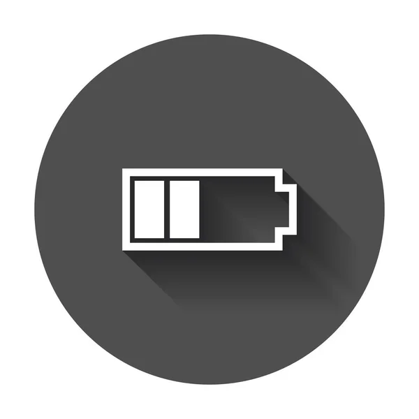 Indicateur de niveau de charge de batterie. Illustration vectorielle avec ombre longue . — Image vectorielle