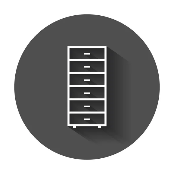 Icono de muebles de armario. Muebles vector ilustración con sombra larga . — Vector de stock