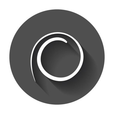 Elle çizilmiş karalama daire. Vektör öğesi. Uzun gölge illüstrasyon.