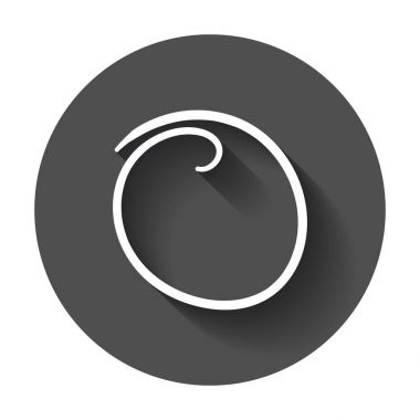 Elle çizilmiş karalama daire. Vektör öğesi. Uzun gölge illüstrasyon.