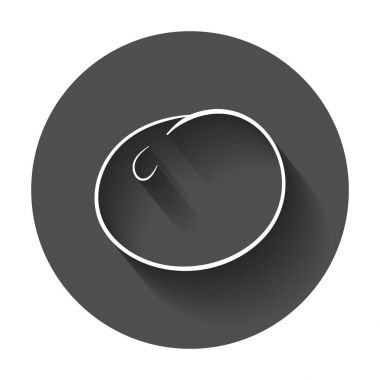 Elle çizilmiş karalama daire. Vektör öğesi. Uzun gölge illüstrasyon.