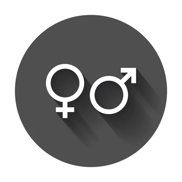 Ikon vektor tanda gender. Pria dan ikon konsep woomen dengan panjang s - Stok Vektor