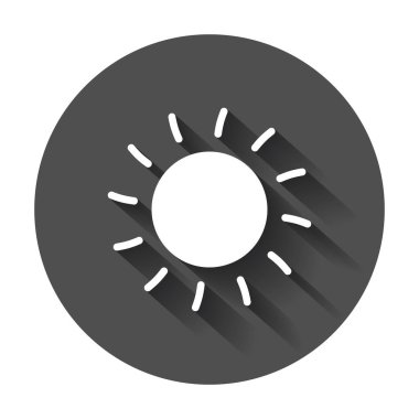 Güneş simge vektör çizim. Güneş ile uzun shad ray simgesiyle