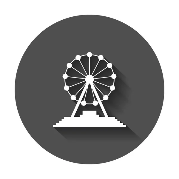 Icono del vector de la rueda de la fortuna. Carrusel en el icono del parque. Paseo de diversión — Vector de stock