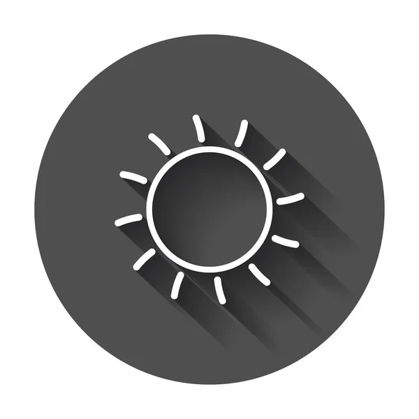 Sun icon vector illustration. Sun with ray symbol with long shad — Stock Vector