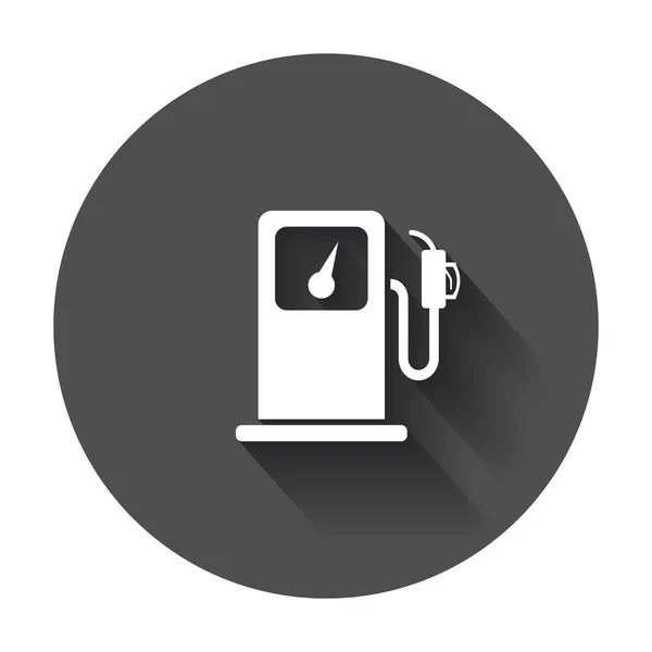 Ícone de posto de gasolina de combustível em estilo plano. Carro bomba de gasolina plana illust — Vetor de Stock