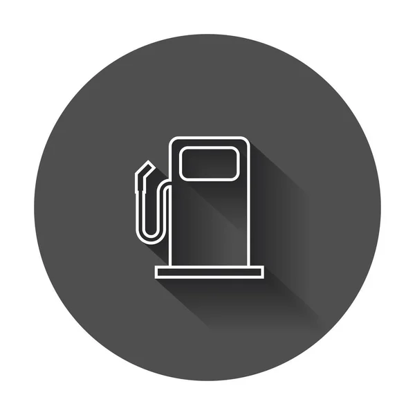 Tankstellen-Ikone in Reih und Glied. Auto Benzinpumpe flach illust — Stockvektor
