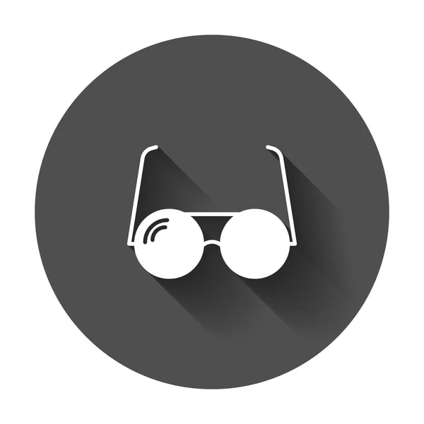 Icona vettoriale di occhiali da sole. Occhiali illustrazione piatta con lunga ombra — Vettoriale Stock