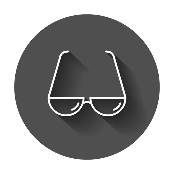 Icona vettoriale di occhiali da sole. Occhiali illustrazione piatta con lunga ombra — Vettoriale Stock