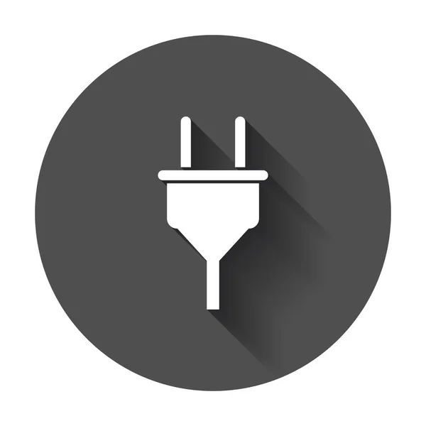 Plug vector pictogram. Macht draad kabel plat illustratie met lange s — Stockvector