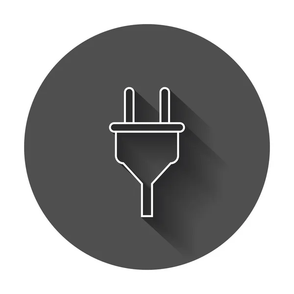 Plug vector pictogram in lijnstijl. Macht draad kabel plat illustrati — Stockvector
