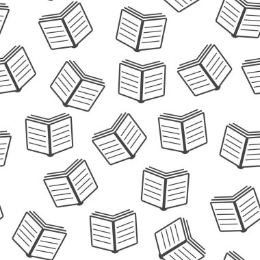 Kitap Dikişsiz desen arka plan simgesi. Düz vektör çizim.