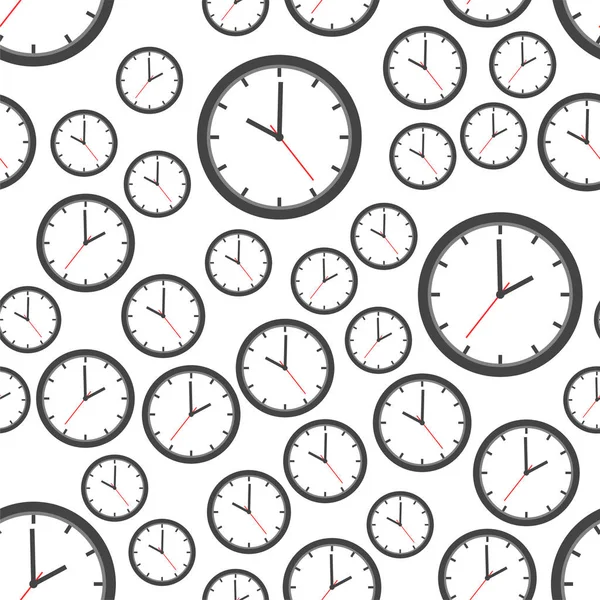 Reloj sin costuras patrón de fondo icono. Ilustración vectorial plana — Vector de stock