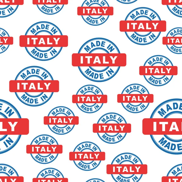 Made in Italy seamless pattern background icon. Flat vector illu — Stock Vector
