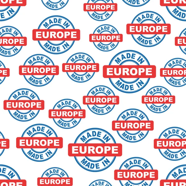 Gemaakt in Europa naadloze patroon achtergrond pictogram. Platte vector ziek — Stockvector