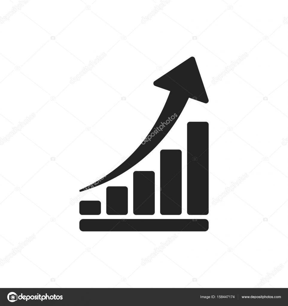 Growth chart icon. Grow diagram flat vector illustration. Busine Stock ...