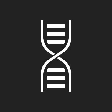 DNA vektör simgesi. Medecine molekül düz illüstrasyon.