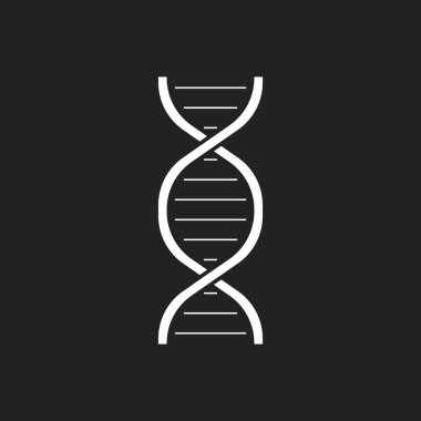 DNA vektör simgesi. Medecine molekül düz illüstrasyon.