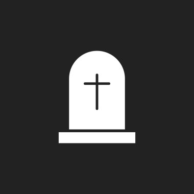 Cadılar Bayramı mezar simgesi. Mezar taşı vektör çizim. RIP mezar taşı düz simgesi.