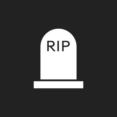 Cadılar Bayramı mezar simgesi. Mezar taşı vektör çizim. RIP mezar taşı düz simgesi.