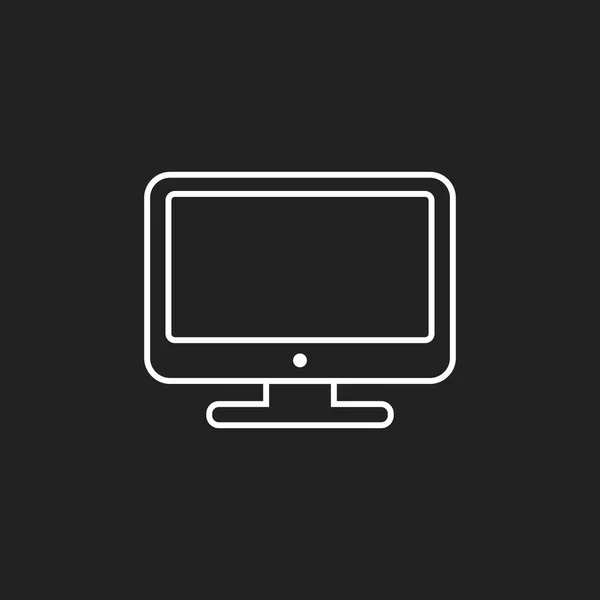 Ilustración de vectores informáticos en estilo de línea. Monitor icono plano. Símbolo de TV . — Vector de stock