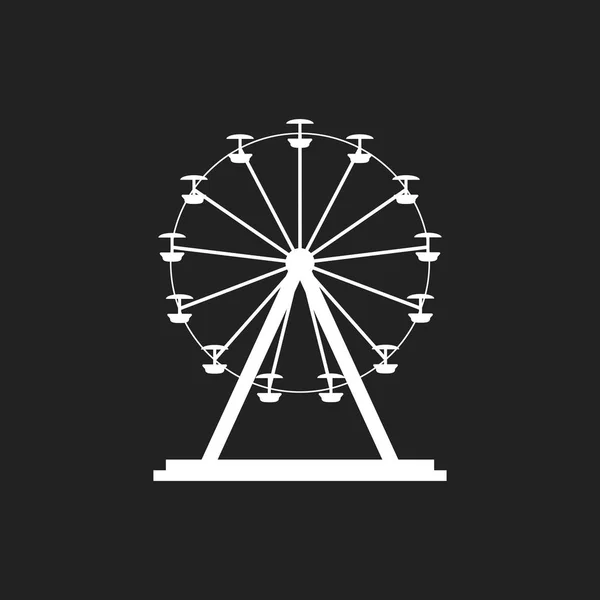 Icono del vector de la rueda de la fortuna. Carrusel en el icono del parque. Ilustración de paseo de diversión . — Vector de stock