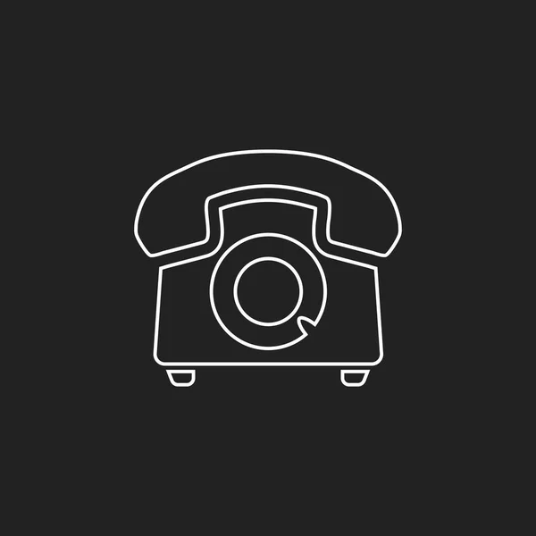 Telefon-Vektor-Symbol im Zeilenstil. alte alte Telefon-Symbol-Illustration. — Stockvektor