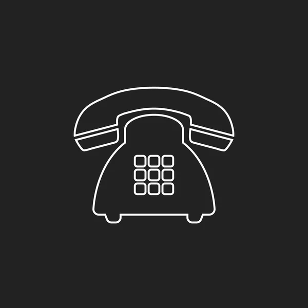 Ícone do vetor de telefone em estilo de linha. Ilustração de símbolo de telefone vintage antigo . —  Vetores de Stock