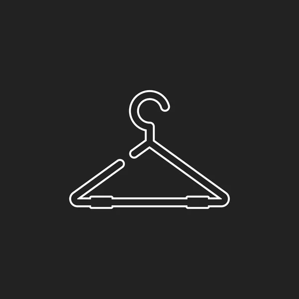 Hanger vector icon in line style. Wardrobe hanger flat illustration. — Stock Vector