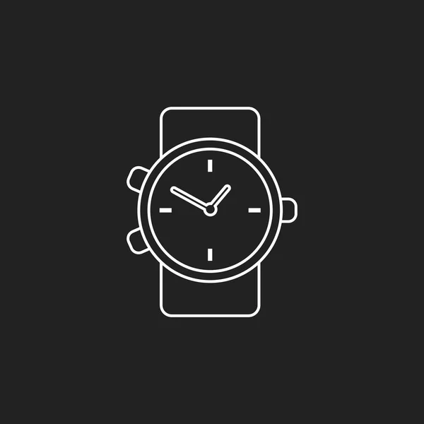 Watch vector icon in line style. Clock flat illustration. — Stock Vector